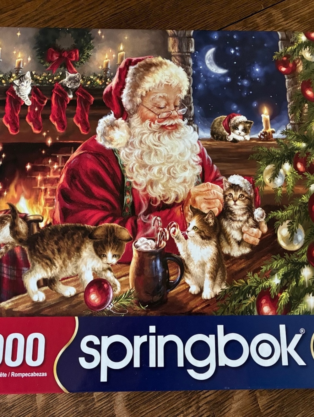 Springbok 1000 Piece Christmas Santa and Kittens Jigsaw Puzzle
